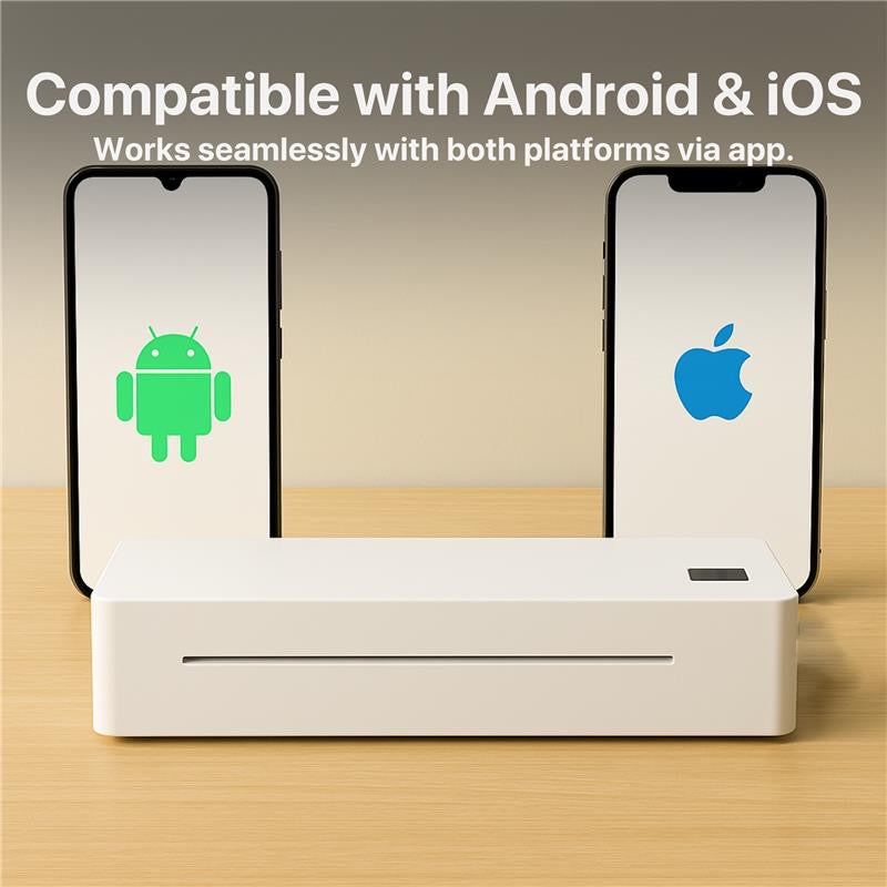 The Bigly Brothers Wireless 300DPI High Resolution Mini Printer – No Ink Required, Thermal Printer, Lightweight & Travel-Ready for School or Office Work