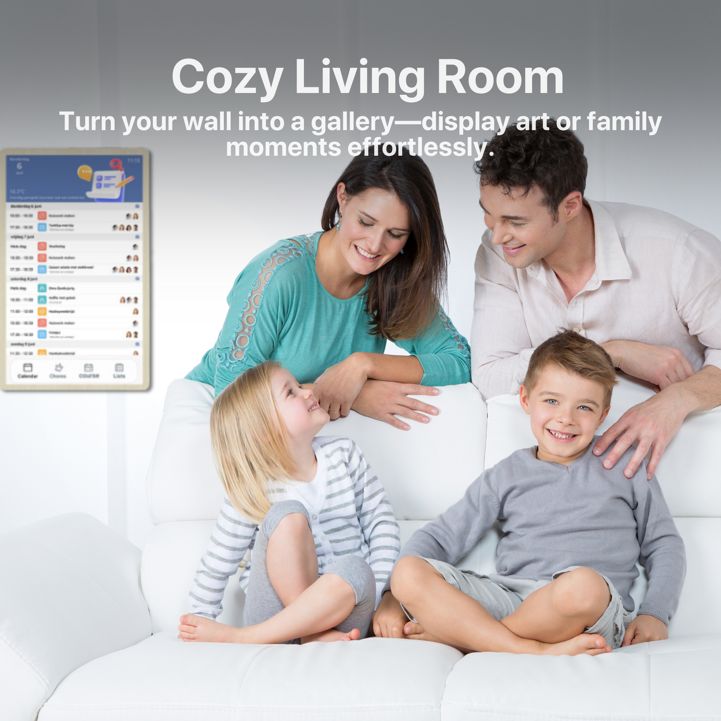 The Bigly Brothers 32-inches Wall-Mounted Digital Planner Calendar with Wooden Frame Giant Display for Agenda, To-Do Lists, Video Calls, Family Organizer, Business, & Art Display