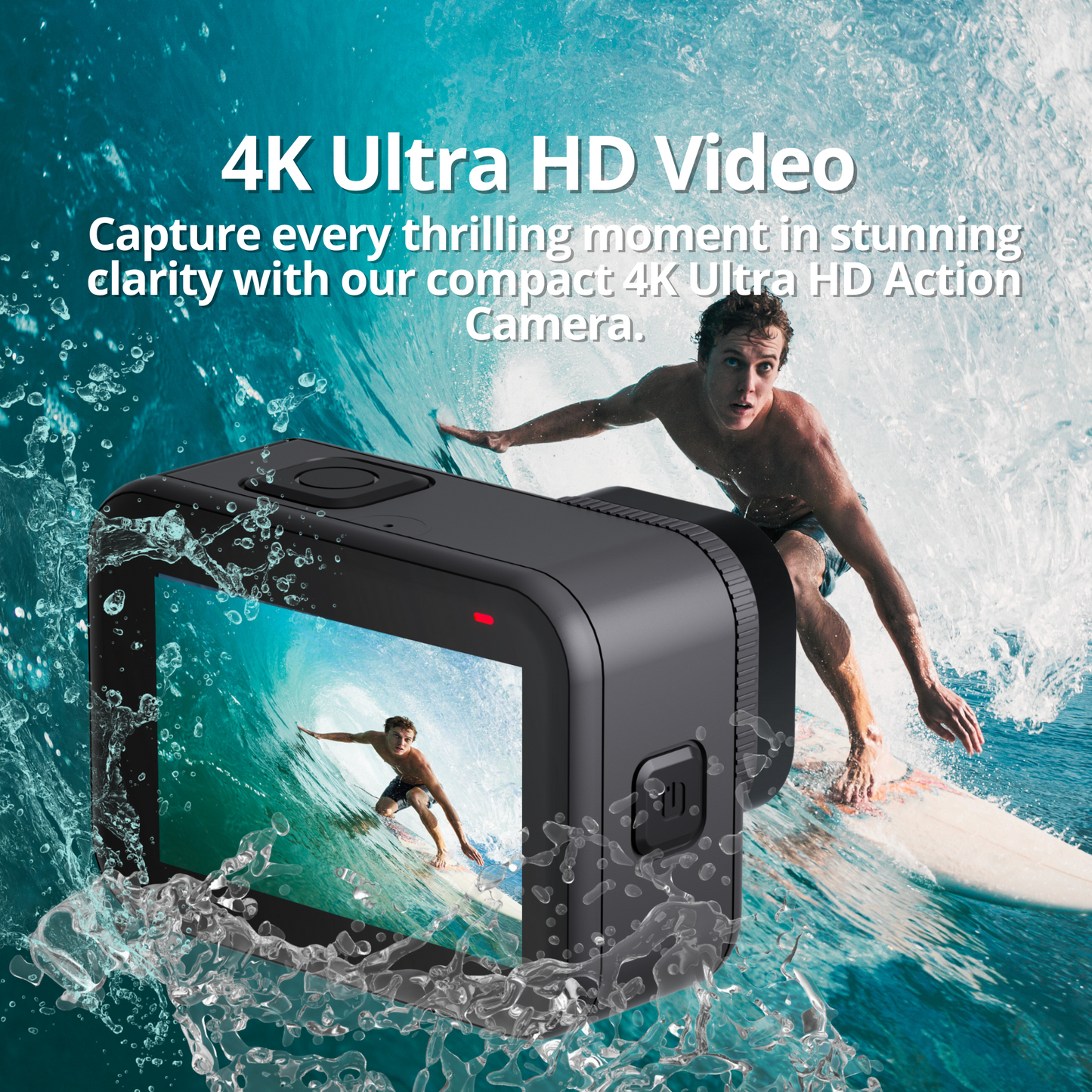 The Bigly Brothers Tribeca 2n2 Action Camera Vlogging Combo: 20M Waterproof With No Case, 64gb SdCard Included, 4K 60fps, 6-Axis Anti-Shake Stabilization, Dual Touch Screen, Wireless Remote Controller with a built-in Microphone for Extreme sports