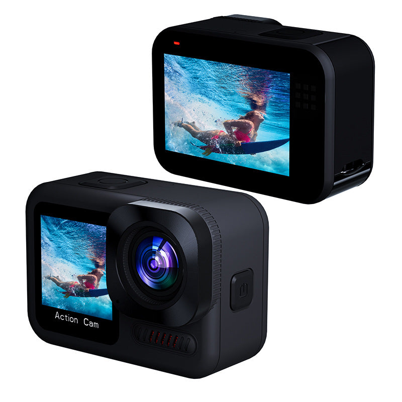 The Bigly Brothers Tribeca 2n2 Action Camera Vlogging Combo: 20M Waterproof With No Case, 64gb SdCard Included, 4K 60fps, 6-Axis Anti-Shake Stabilization, Dual Touch Screen, Wireless Remote Controller with a built-in Microphone for Extreme sports