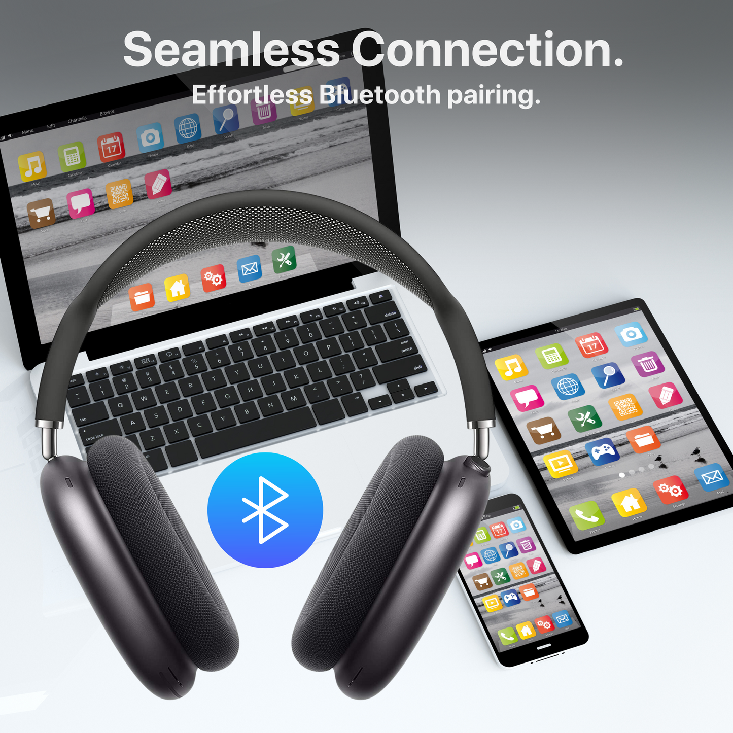 The Bigly Brothers AirPro 2.0 Wireless Over-Ear Headphones, Active Noise Cancellation, Personalized Audio, USB-C Charging, Compatible with Apple, Android, Xbox, PS5, PS4, PC, & Mac