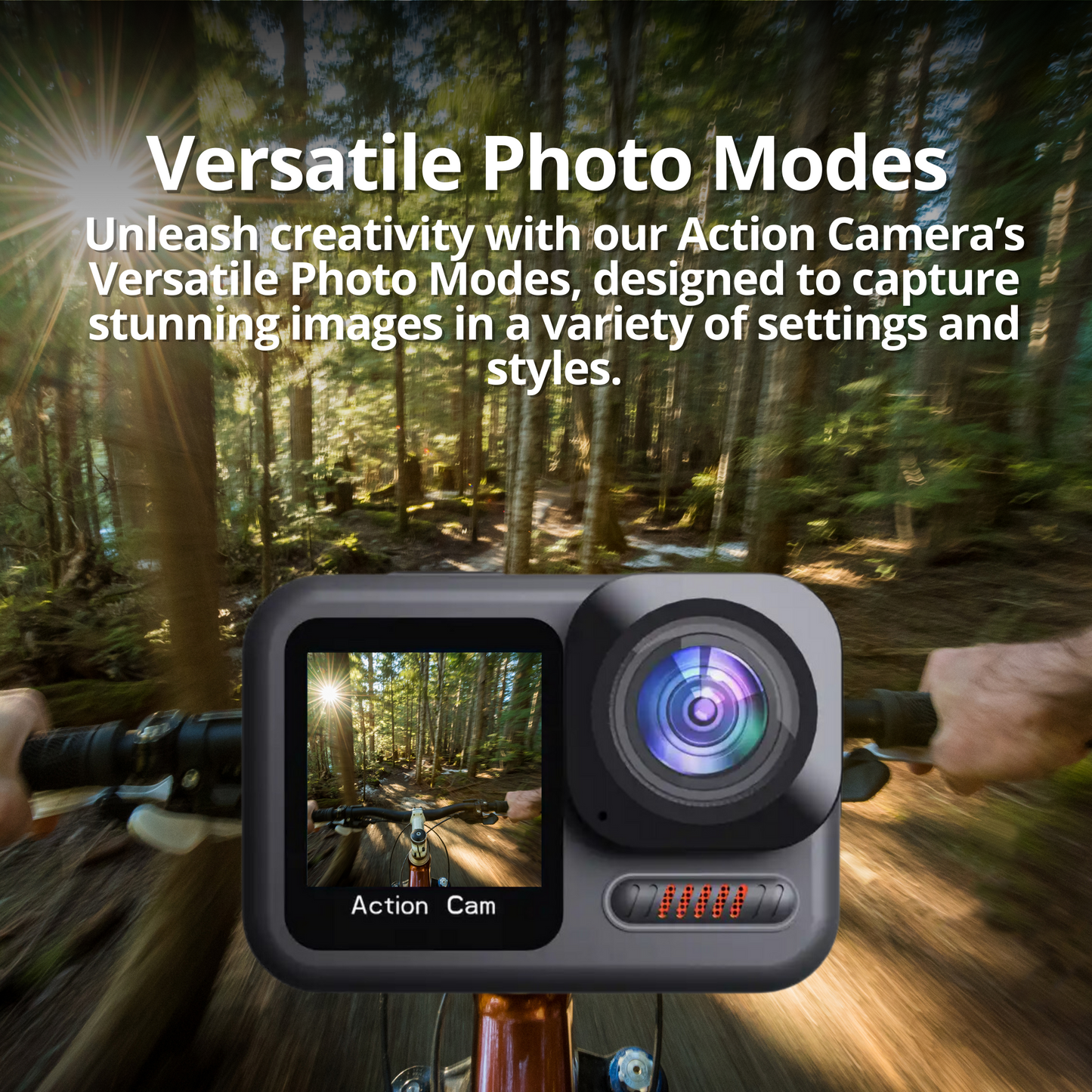 The Bigly Brothers Tribeca 2n2 Action Camera Vlogging Combo: 20M Waterproof With No Case, 64gb SdCard Included, 4K 60fps, 6-Axis Anti-Shake Stabilization, Dual Touch Screen, Wireless Remote Controller with a built-in Microphone for Extreme sports