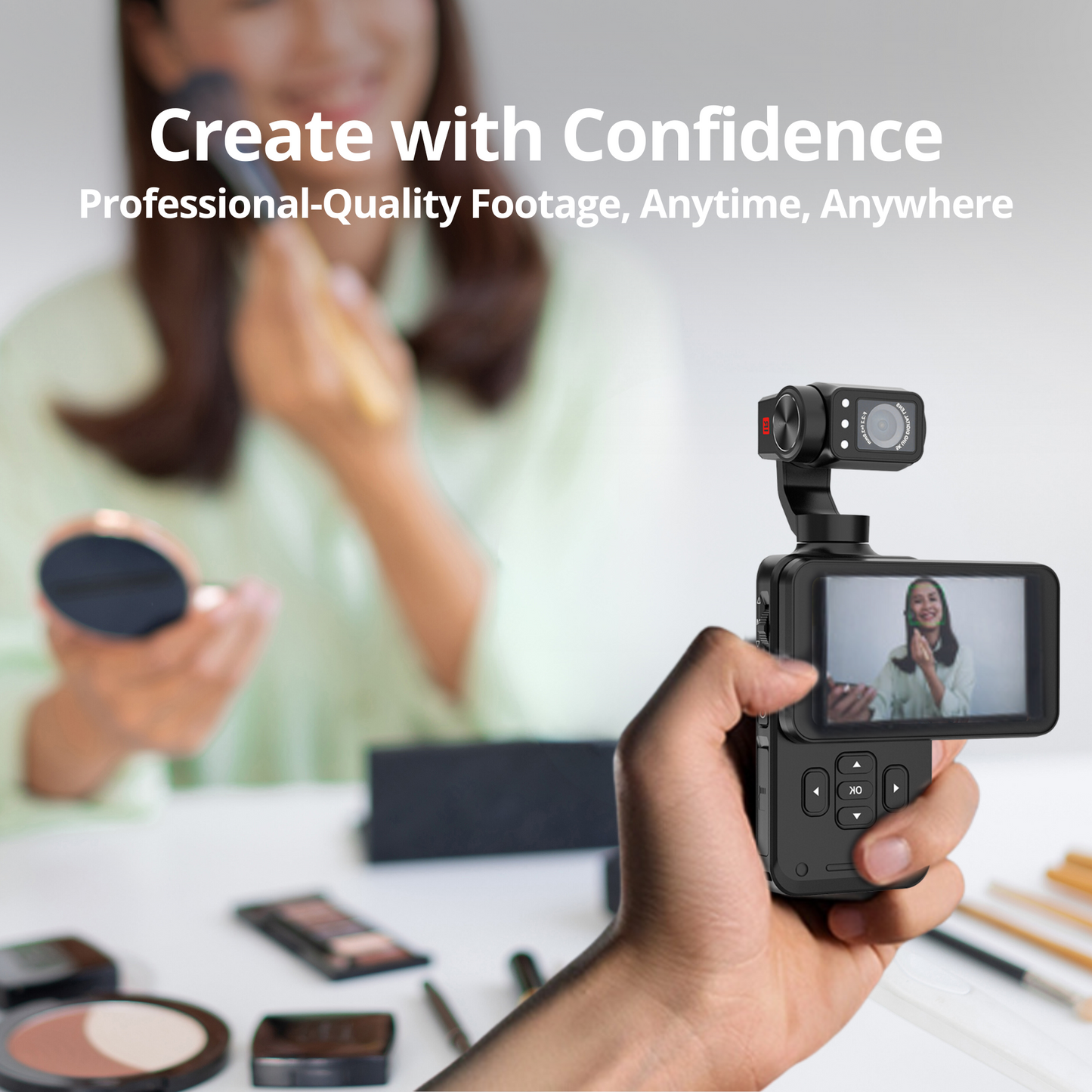 The Bigly Brothers Nimble 1 World Largest Pocket Camera with Gimbal, 3.5-inch Vlogging Camera Screen with 64gb SD Card, 3-Axis EIS Stabilization, 5K @30fps, 4k @60fps, AI Face tracking, IR night Vision, 120° Wide-Angle, 180° Rotatable Screen