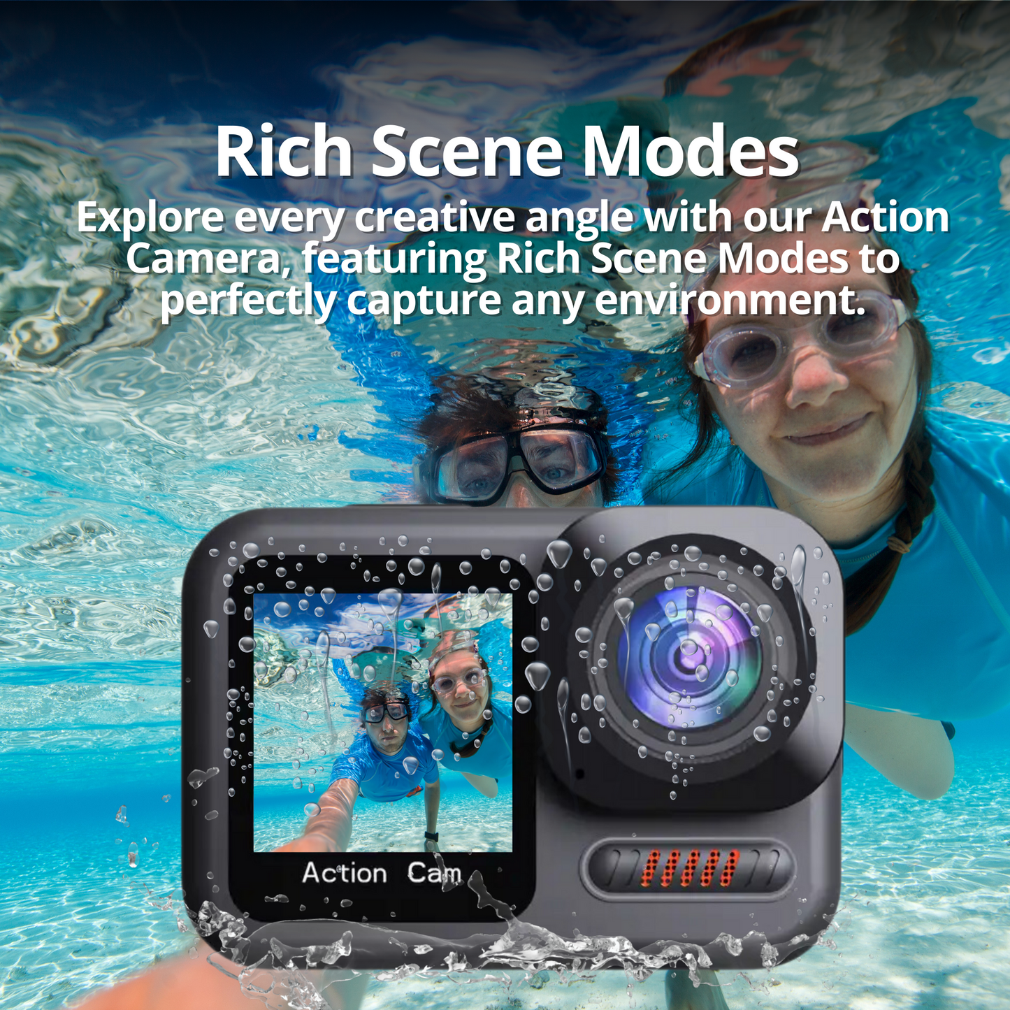 The Bigly Brothers Tribeca 2n2 Action Camera Vlogging Combo: 20M Waterproof With No Case, 64gb SdCard Included, 4K 60fps, 6-Axis Anti-Shake Stabilization, Dual Touch Screen, Wireless Remote Controller with a built-in Microphone for Extreme sports