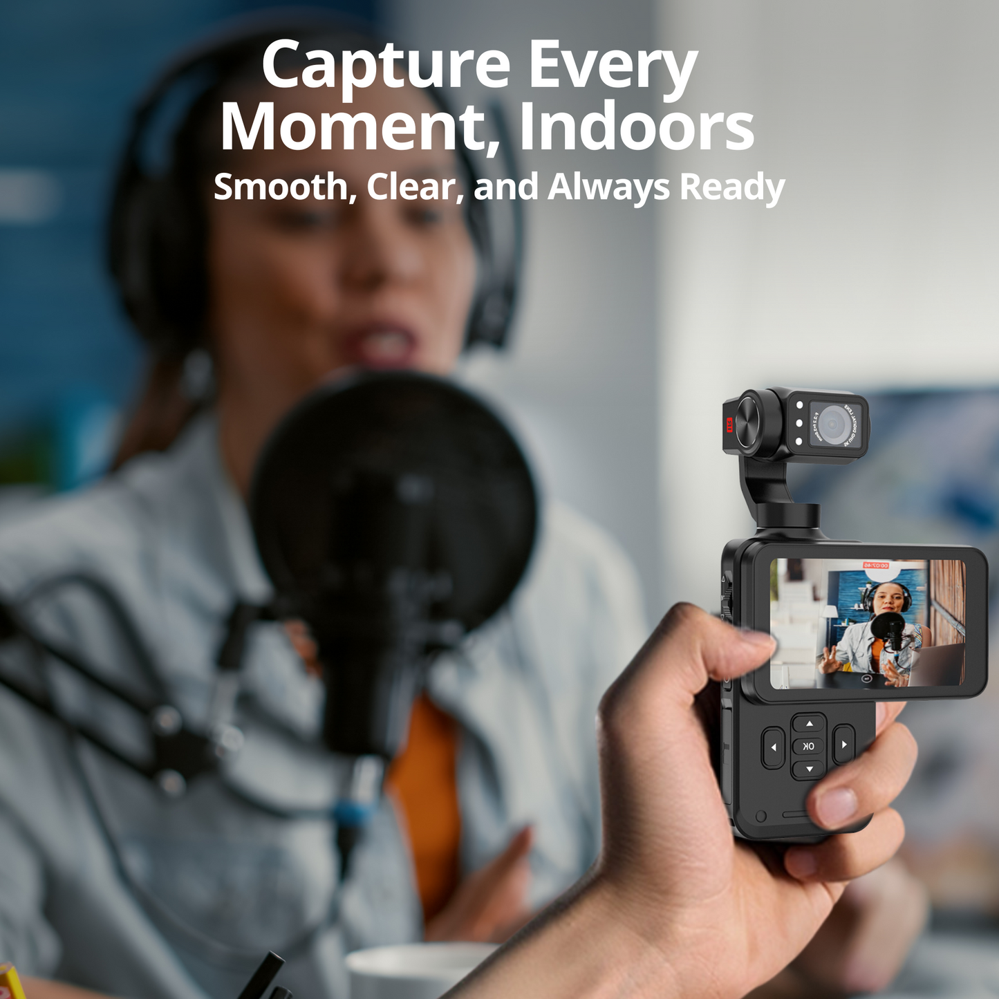The Bigly Brothers Nimble 1 World Largest Pocket Camera with Gimbal, 3.5-inch Vlogging Camera Screen with 64gb SD Card, 3-Axis EIS Stabilization, 5K @30fps, 4k @60fps, AI Face tracking, IR night Vision, 120° Wide-Angle, 180° Rotatable Screen