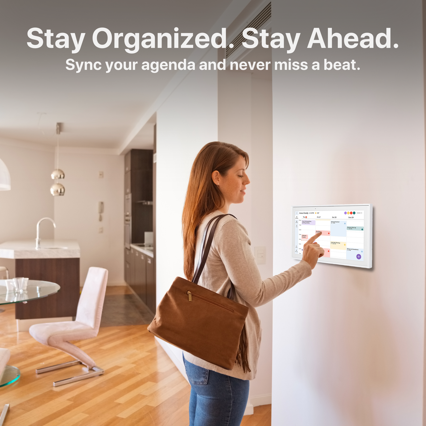 The Bigly Brothers 16-inches Smart Family Calendar, All-in-One Digital Planner with Auto-Sync, Chore Tracker & Meal Scheduling, Digital Calendar for To-Do Lists & Family Organizer