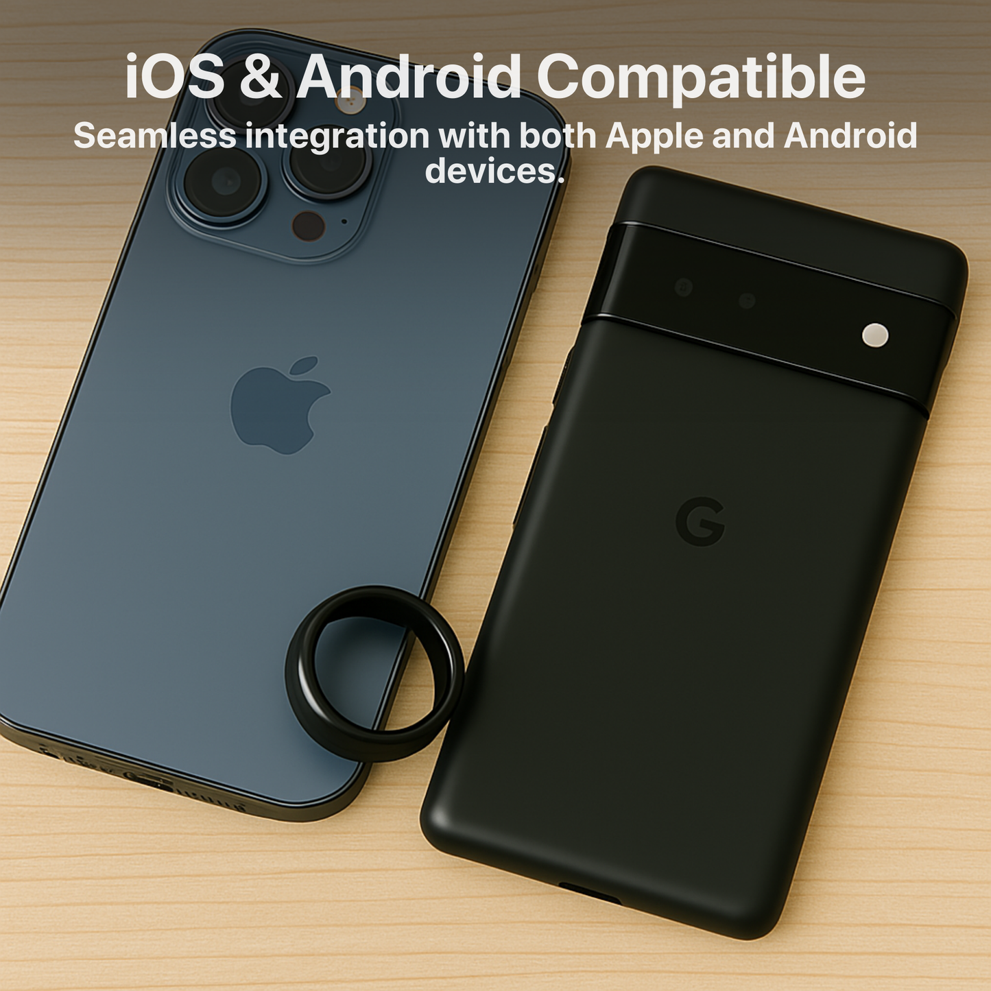 The Bigly Night Shade 1 AI Smart Ring  - Sleep/Heart and Health Tracker 4th gen chip technology,  Up To 10 Days Battery Life,  No APP Subscription (Black, Size 9)