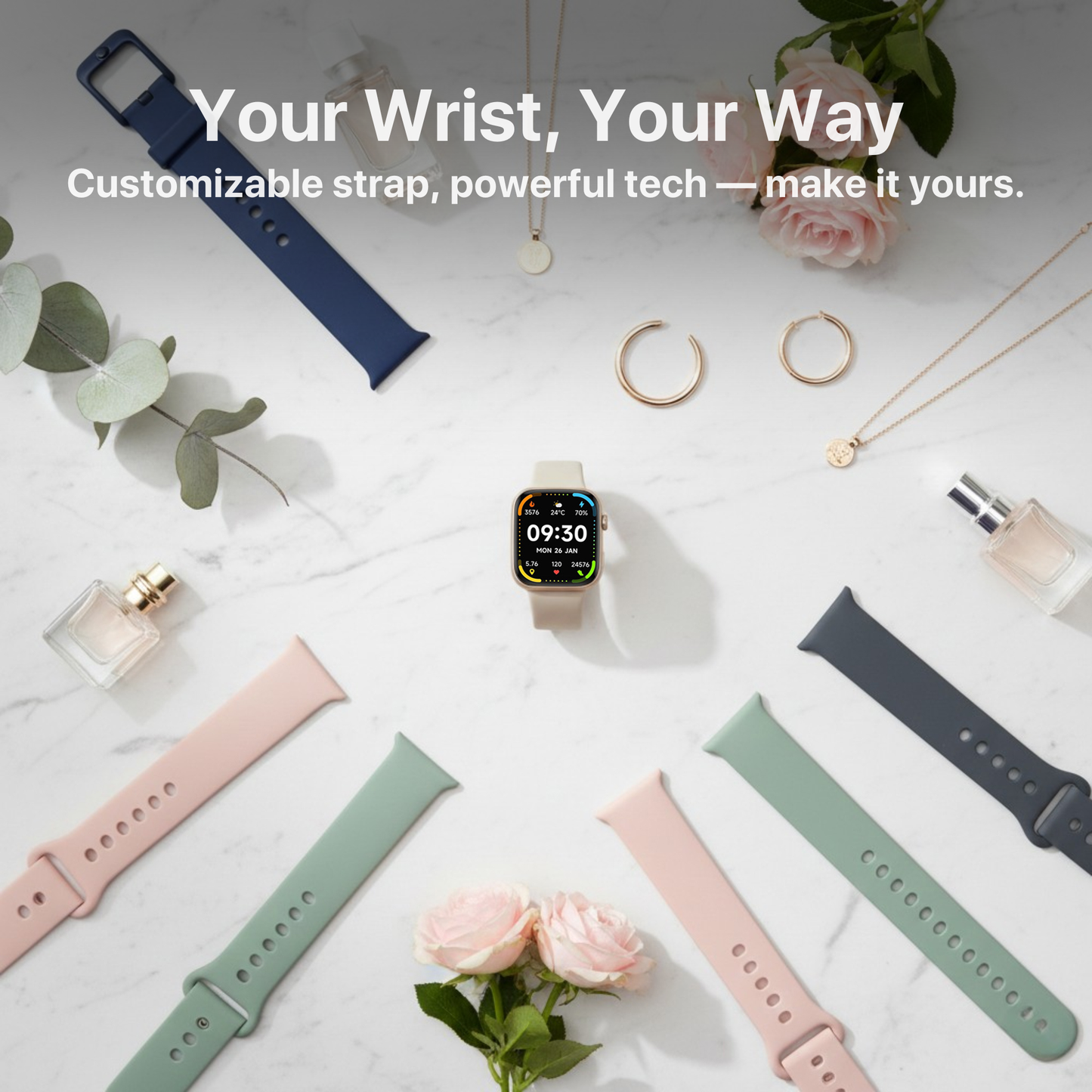 The Bigly Brothers All-in-1 Smart Watch for Women, Sports Watch with Call/Text, Heart Rate, Blood Pressure, Oxygen Level Monitor, Sleep Tracker, 110+ Sport Modes, IP68 Waterproof