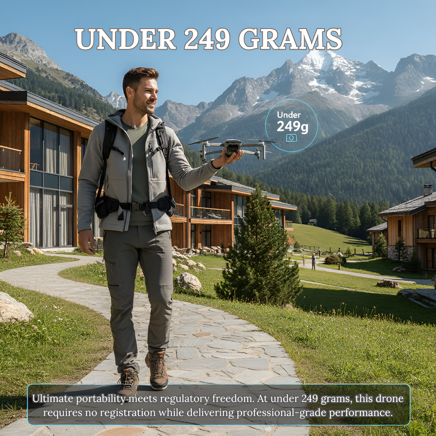 The Bigly Brothers Walker Air Midnight Commando Elite FPV Drone, FPV Goggles, 2 Batteries, 2 Remote Controllers, Carrying Case, Voice Commands, 48 Megapixel Camera, One Key Return Home, Below 249 Grams, Designed in Canada