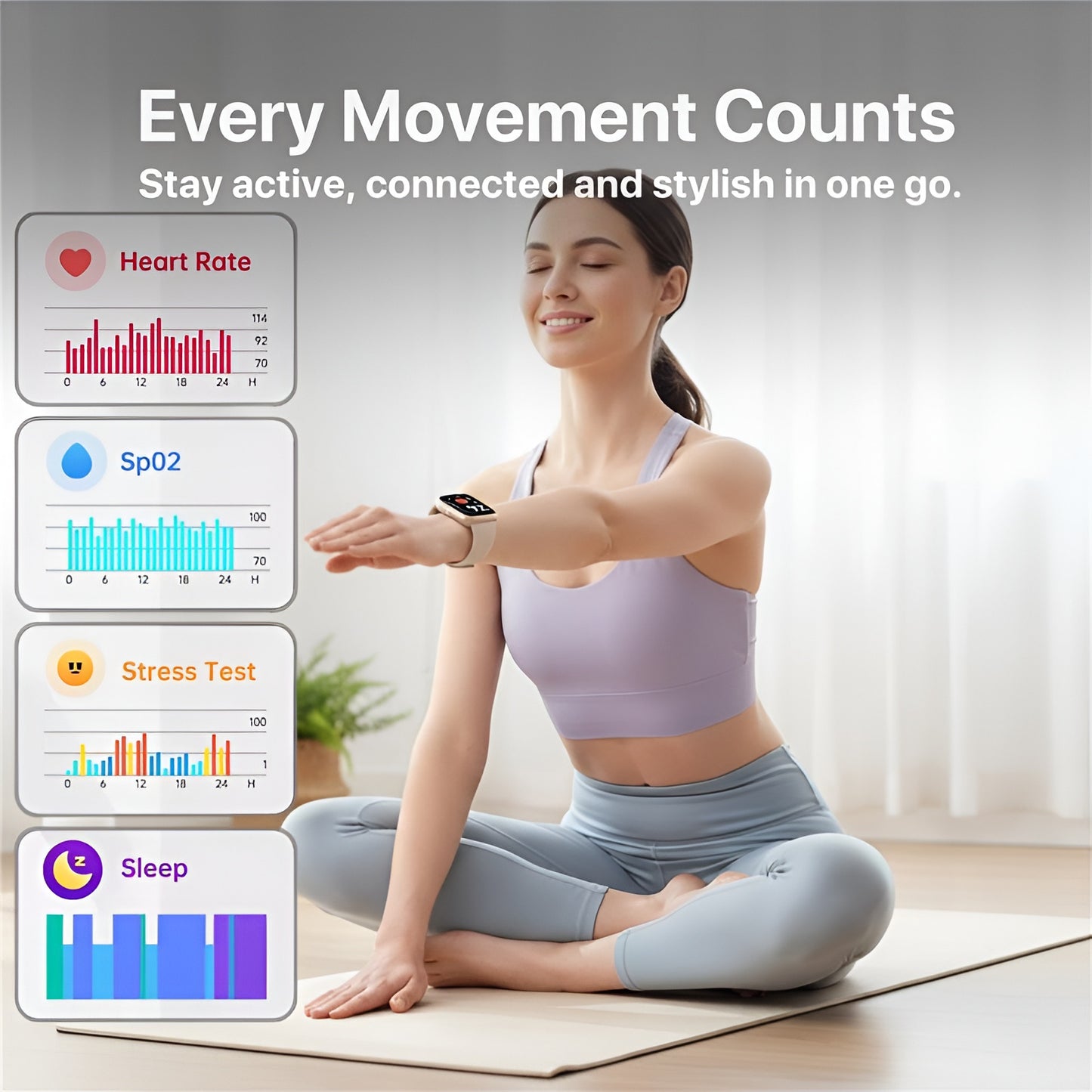 The Bigly Brothers All-in-1 Smart Watch for Women, Sports Watch with Call/Text, Heart Rate, Blood Pressure, Oxygen Level Monitor, Sleep Tracker, 110+ Sport Modes, IP68 Waterproof