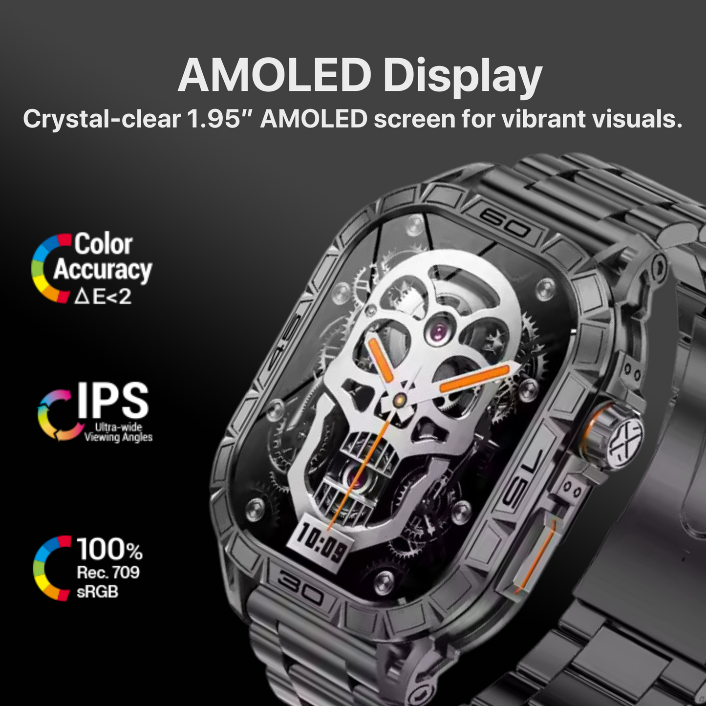 The Bigly Brothers All-in-1 Smart Watch, Men’s Watch Amoled Display with Call/Text, Heart Rate, Blood Pressure, Oxygen Level Monitor, Sleep Tracker, 110+ Sport Modes, IP68 Waterproof