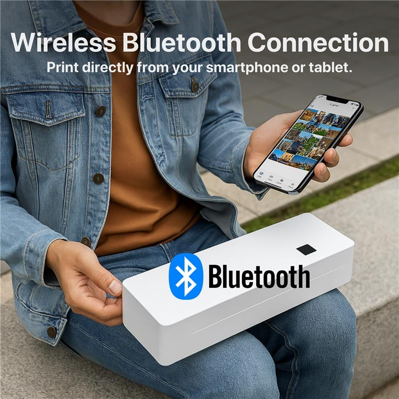 The Bigly Brothers Wireless 300DPI High Resolution Mini Printer – No Ink Required, Thermal Printer, Lightweight & Travel-Ready for School or Office Work