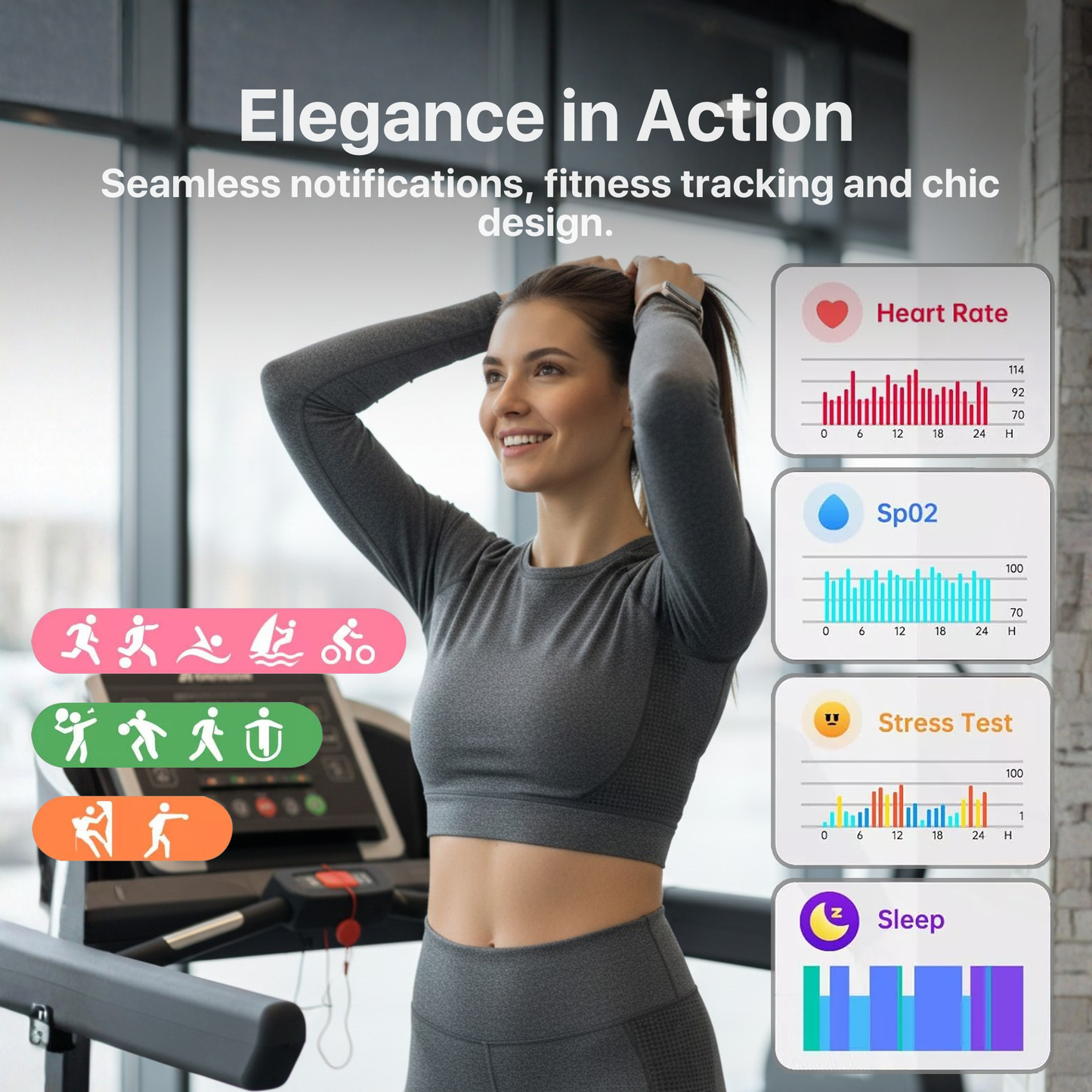 The Bigly Brothers All-in-1 Smart Watch for Women, Sports Watch with Call/Text, Heart Rate, Blood Pressure, Oxygen Level Monitor, Sleep Tracker, 110+ Sport Modes, IP68 Waterproof