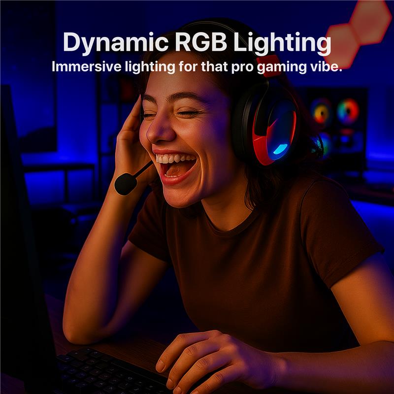 The Bigly Brothers RGB Wireless Headset with Noise-Cancelling Mic & up to 36 Hours Battery Life