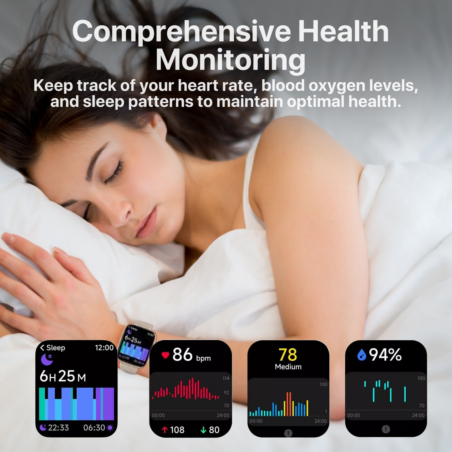 The Bigly Brothers All-in-1 Smart Watch for Women, Sports Watch with Call/Text, Heart Rate, Blood Pressure, Oxygen Level Monitor, Sleep Tracker, 110+ Sport Modes, IP68 Waterproof