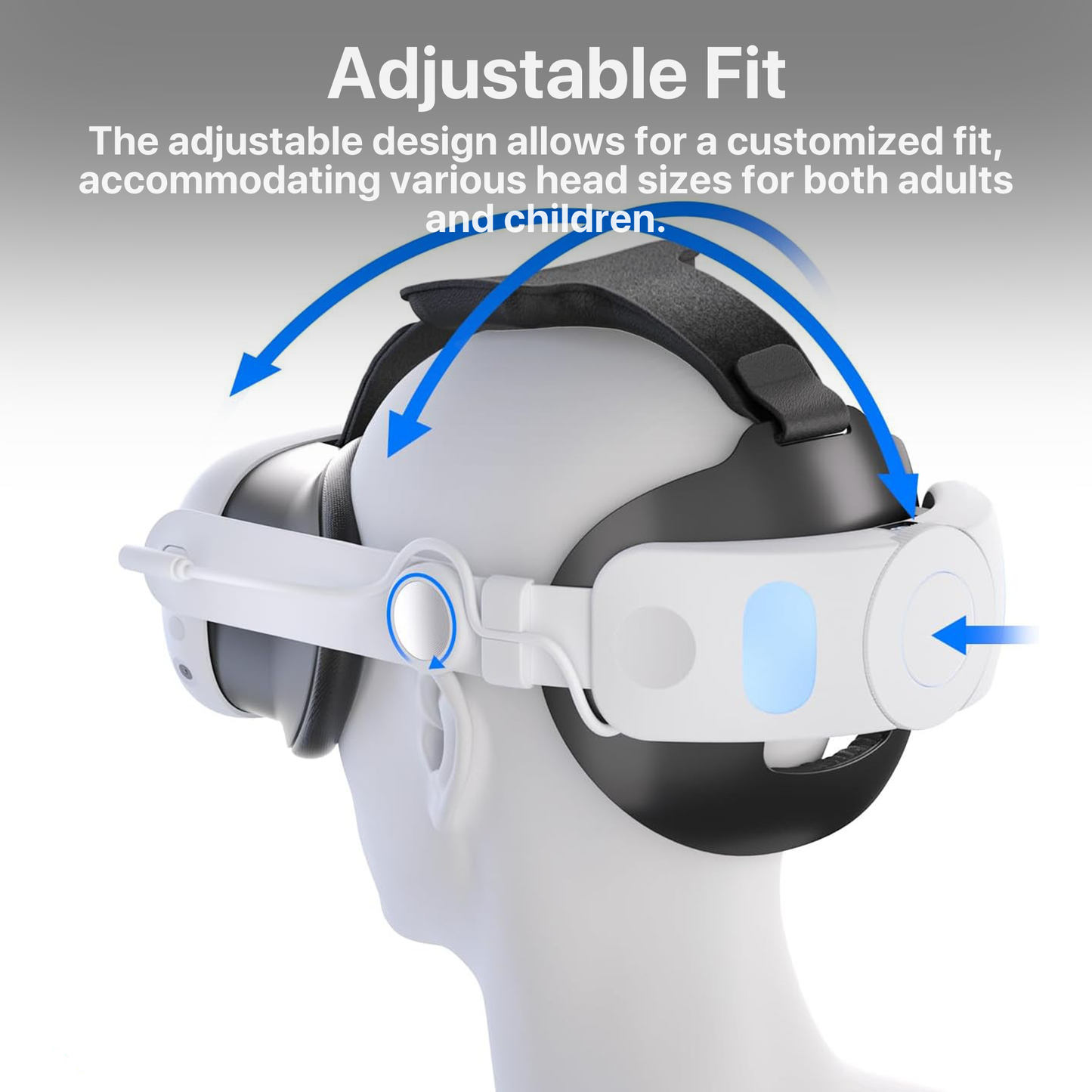The Bigly Brothers 10000mAh Battery Head Strap compatible with Oculus/Meta Quest 3 Adjustable Elite Strap Replacement with LED Display, Rechargeable VR Accessory for Extended Playtime!