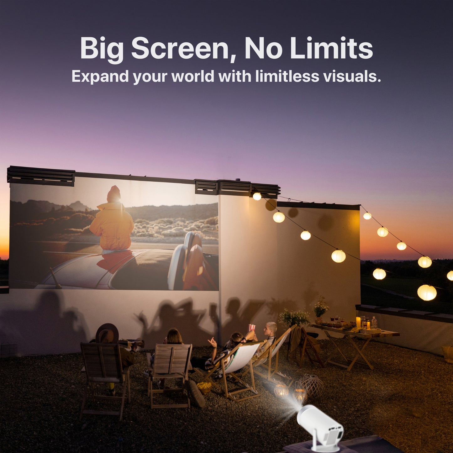 Projector Bundle - Projector Screen with Stand & Brother eye 4k Mini projector 300 lumens 2gb ram 16gb rom ultra fast , All in One Super Mini Projector