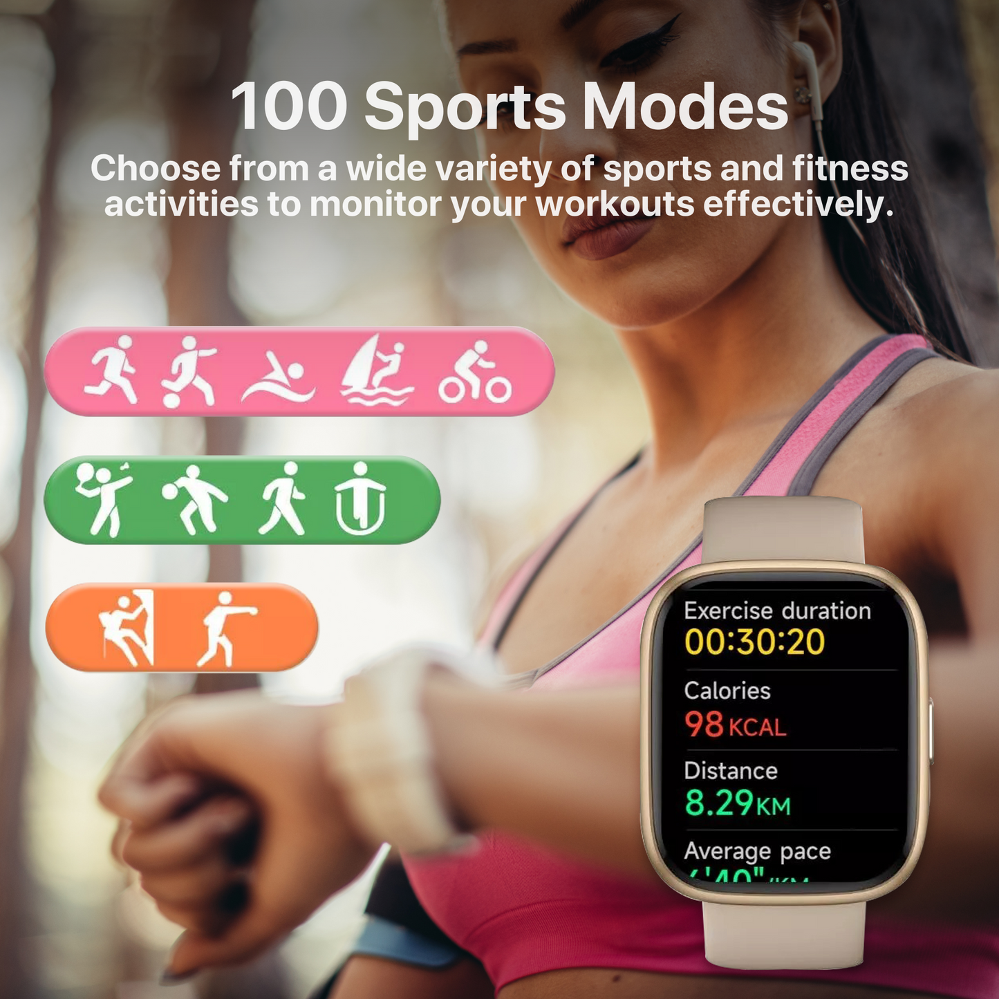 The Bigly Brothers All-in-1 Smart Watch for Women, Sports Watch with Call/Text, Heart Rate, Blood Pressure, Oxygen Level Monitor, Sleep Tracker, 110+ Sport Modes, IP68 Waterproof