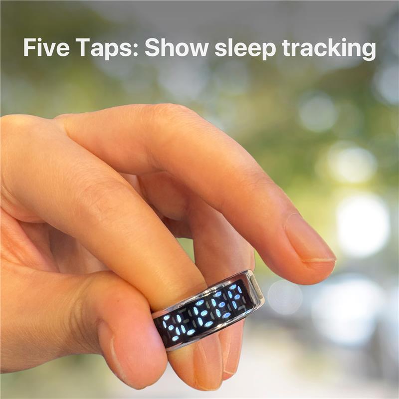 The Bigly Night Shade 1 AI Smart Ring  - Sleep/Heart and Health Tracker 4th gen chip technology,  Up To 10 Days Battery Life,  No APP Subscription (Black, Size 9)