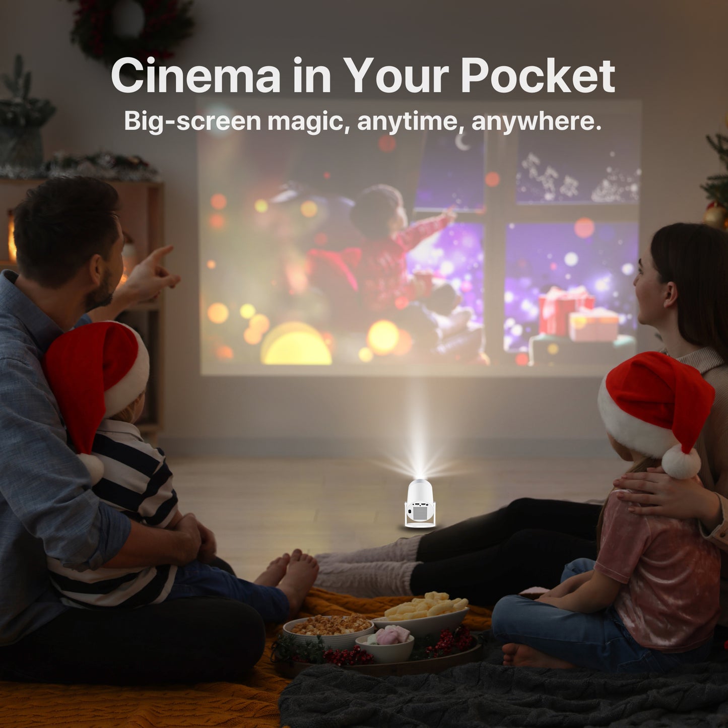 Projector Bundle - Projector Screen with Stand & Brother eye 4k Mini projector 300 lumens 2gb ram 16gb rom ultra fast , All in One Super Mini Projector
