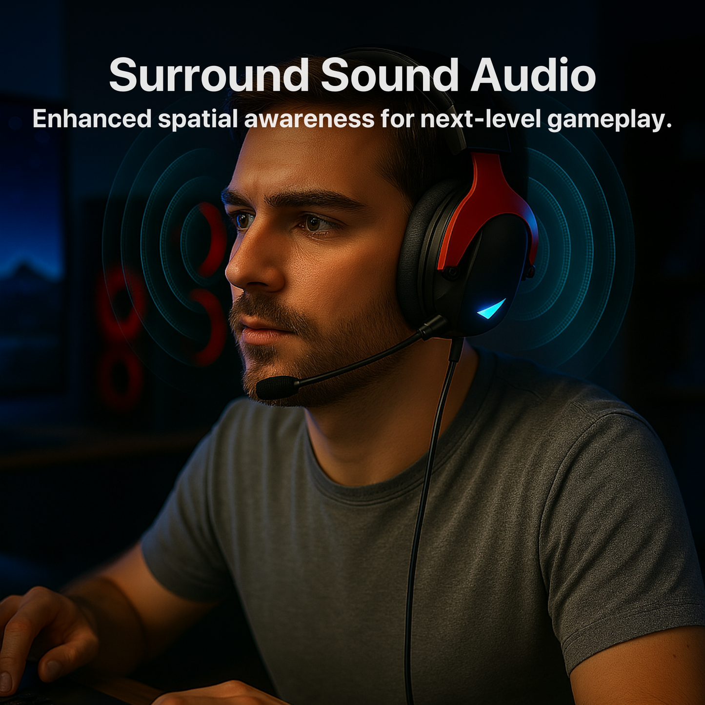 The Bigly Brothers RGB Wireless Headset with Noise-Cancelling Mic & up to 36 Hours Battery Life