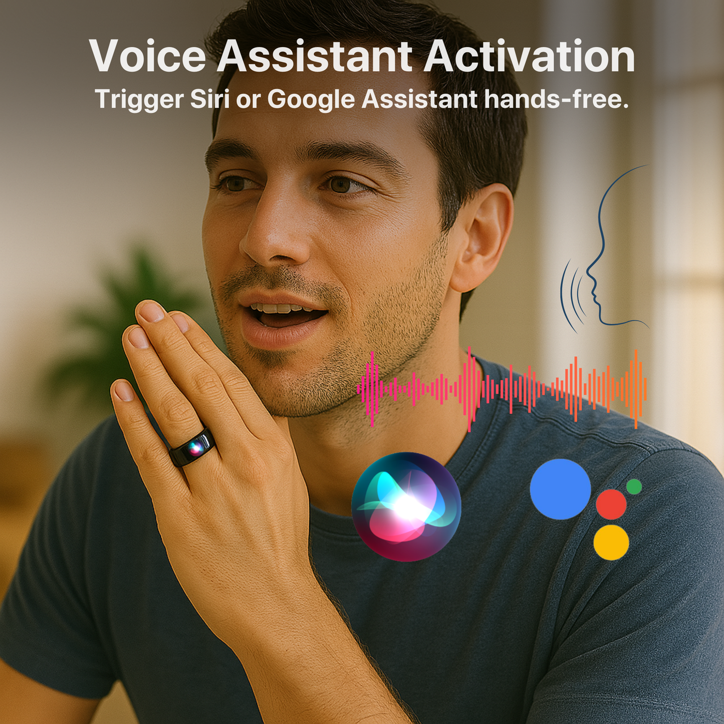 The Bigly Night Shade 1 AI Smart Ring  - Sleep/Heart and Health Tracker 4th gen chip technology,  Up To 10 Days Battery Life,  No APP Subscription (Black, Size 9)