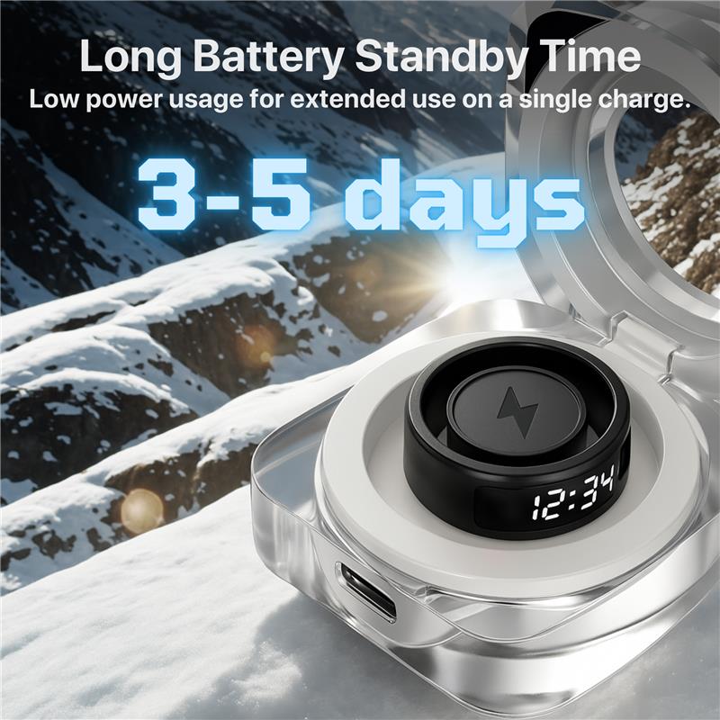 The Bigly Night Shade 1 AI Smart Ring  - Sleep/Heart and Health Tracker 4th gen chip technology,  Up To 10 Days Battery Life,  No APP Subscription (Black, Size 9)