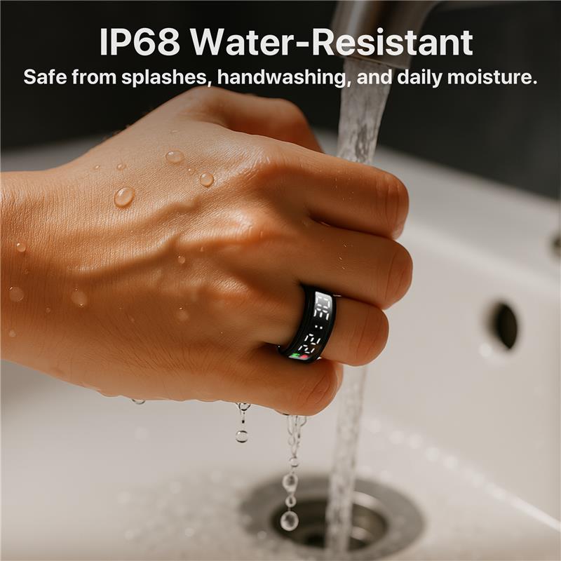 The Bigly Night Shade 1 AI Smart Ring  - Sleep/Heart and Health Tracker 4th gen chip technology,  Up To 10 Days Battery Life,  No APP Subscription (Black, Size 9)