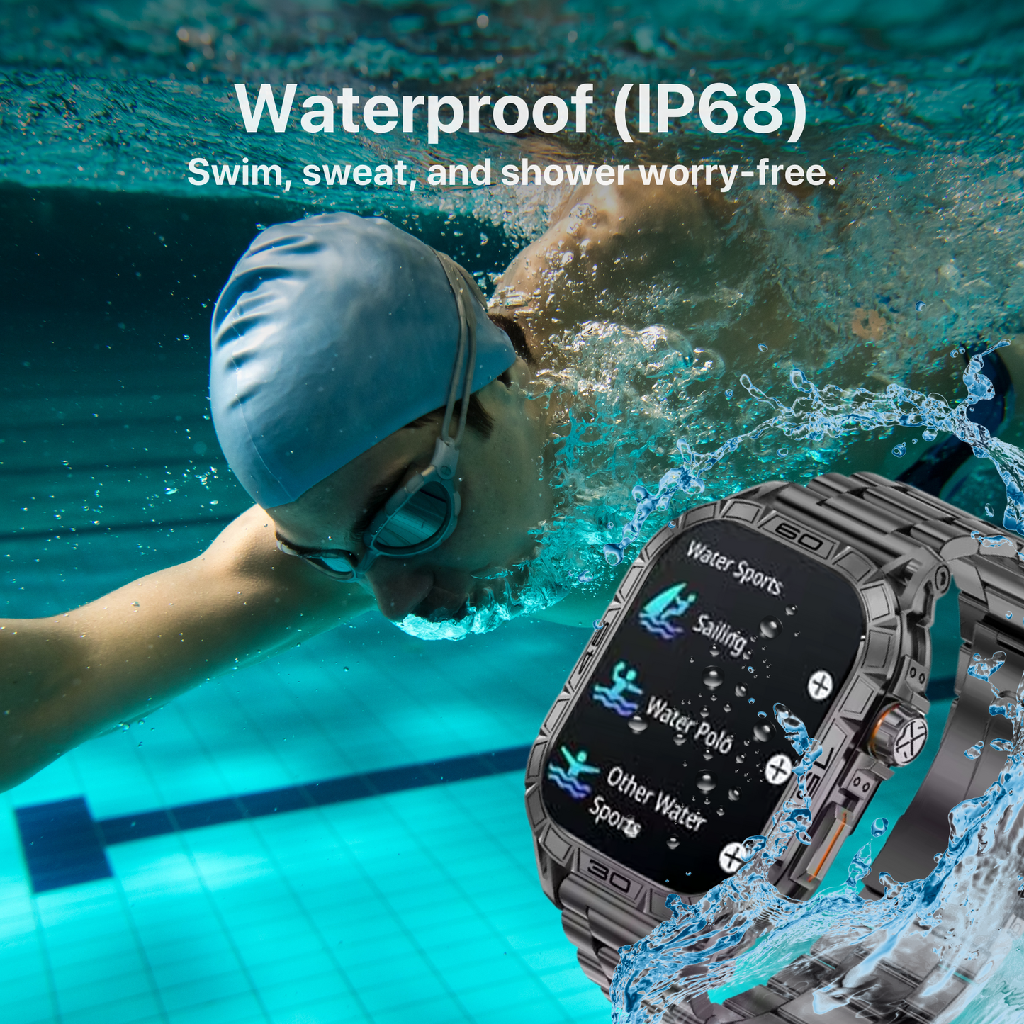 The Bigly Brothers All-in-1 Smart Watch, Men’s Watch Amoled Display with Call/Text, Heart Rate, Blood Pressure, Oxygen Level Monitor, Sleep Tracker, 110+ Sport Modes, IP68 Waterproof