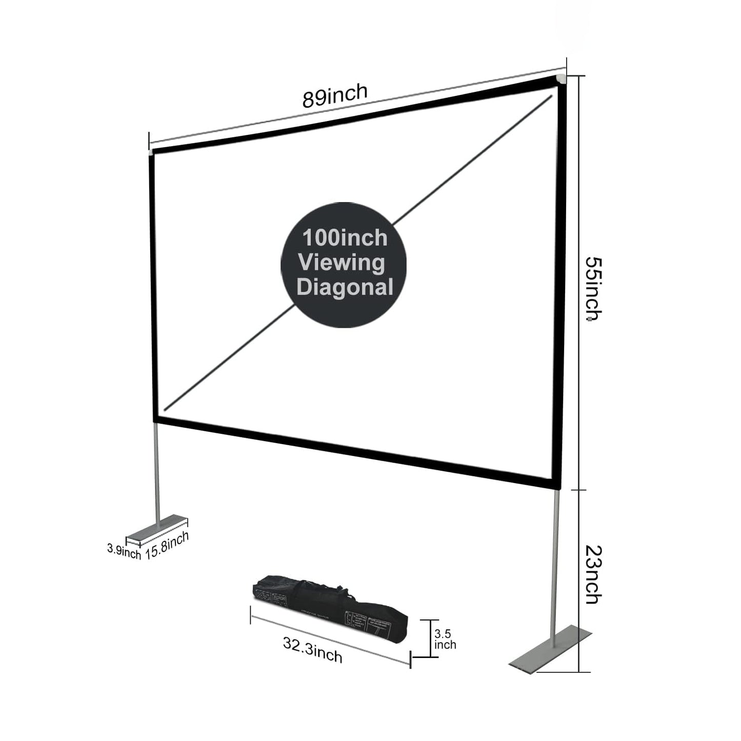 Projector Bundle - Projector Screen with Stand & Brother eye 4k Mini projector 300 lumens 2gb ram 16gb rom ultra fast , All in One Super Mini Projector